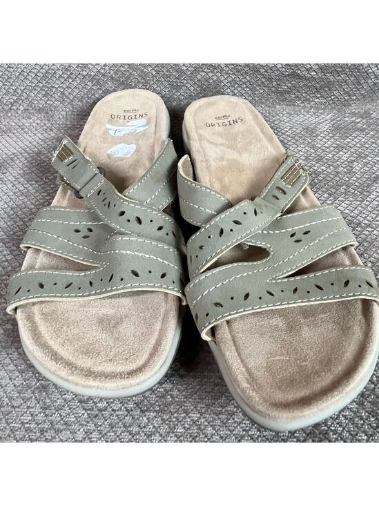 Earth Origins Shoes - Earth Origins Sandra Suede Leather Multi-Strap Slide Sandals Sz 11 like new